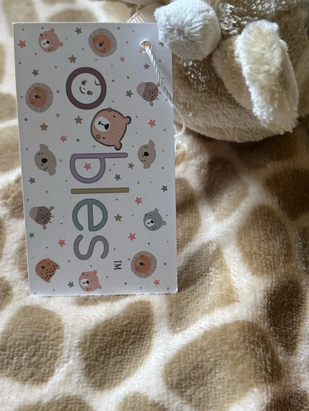 Oobles Giraffe Lovey Plush Security Blanket‎ Baby Rattle Toy DANBAR NWT